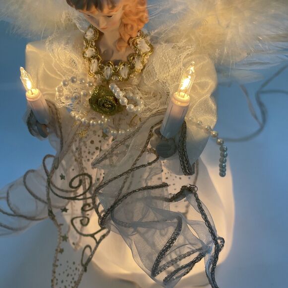 Kurt S. Adler Light Gold And Ivory Angel Treetop - Picture 8 of 15